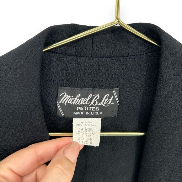 Vintage 90s Short Sleeve Hourglass Blazer Jacket Gold Jewelry Fran Fine Style S - Picture 3 of 7